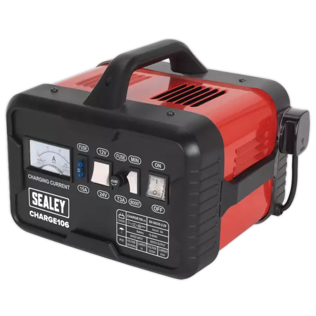 Sealey Battery Charger 8Amp 12/24V 230V  CHARGE106