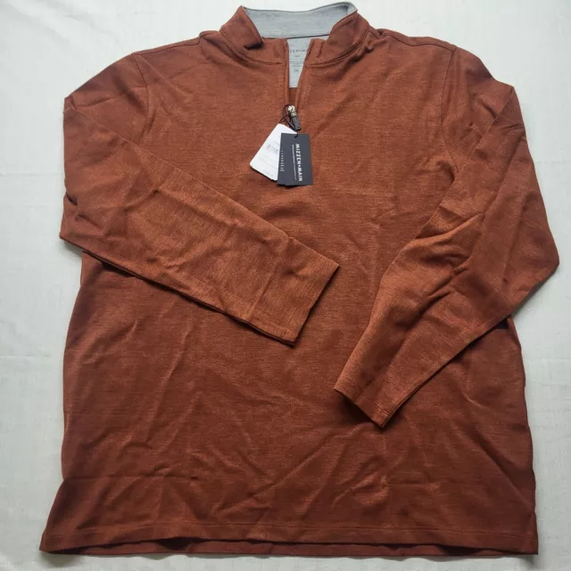 Mizzen & Main Proflex Pullover Mens Large Orange 1/4 Zip Performance Stretch