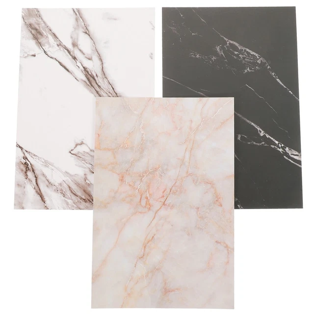 Photo Marbole 3PCS MARBLE PRINT Photo Backdrop Boards Reusable PVC Props for Food ...