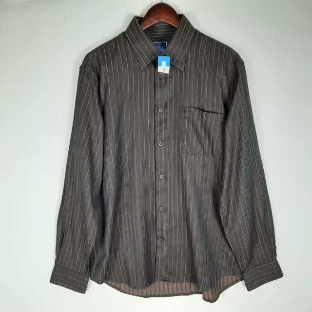 Tom James Brown Long Sleeve Button Shirt Men's Large