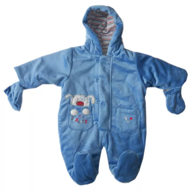 Combinaison de neige bébé garçon chaude neuve rembourrée à capuche bleue nouveau-né 0-3 m 3-6 mois