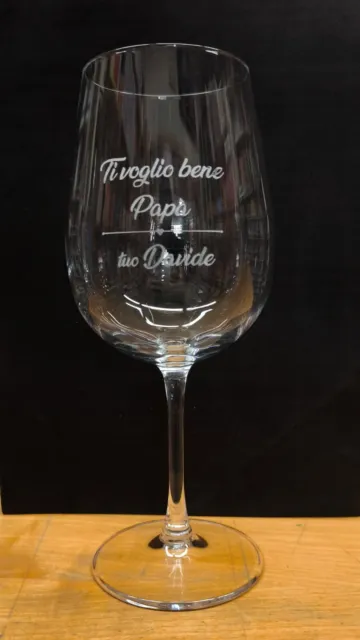 Bicchiere di vino calice personalizzato inciso laser regalo per ogni occasione