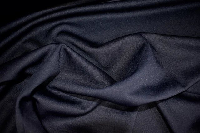 Navy Blue Poly Viscose Double Knit Apparel Fabric 60"W Dress Premium Soft
