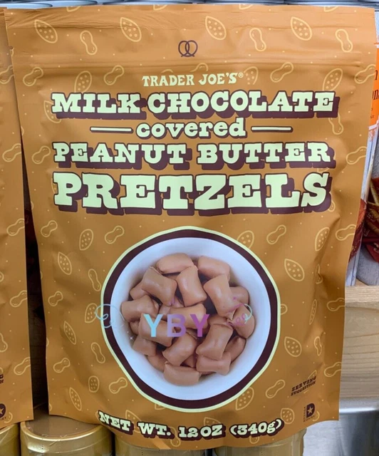 TRADER JOE'S MILK Chocolate Covered Peanut Butter Pretzels 12 oz 12.80