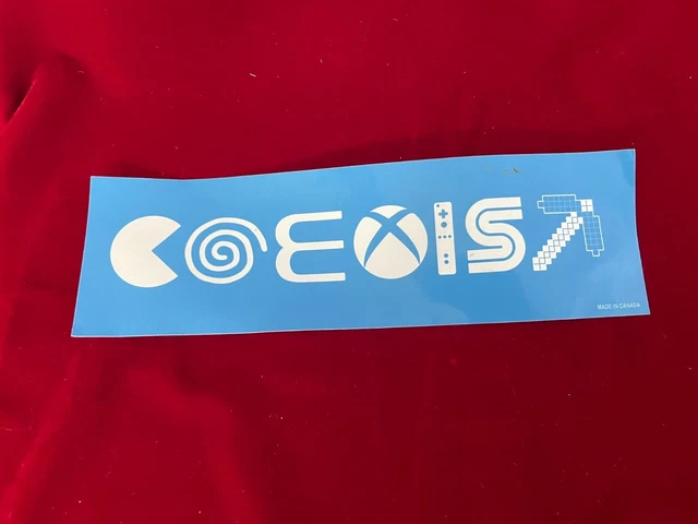 COEXIST Gaming Sticker Consoles Game Icons Blue White Text 10x3
