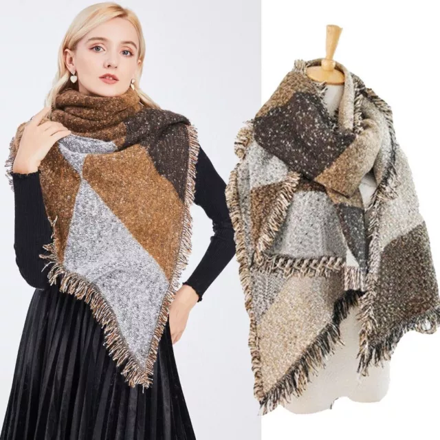 Thickned Lengthened Wool Pashmina Scarf Color Matching Scarf Warm Scarves Shawl