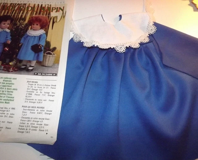 Patron De Couture Pour Poupée Françoise - Modes Et Travaux Février 1984 - Ensemble Layette Vintage