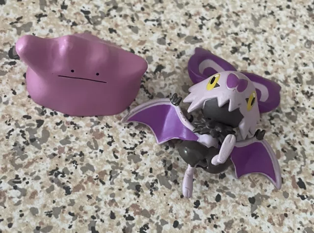 Pokemon Figure TOMY Ditto & Noibat Original Nintendo Toy 2017