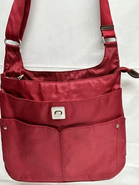 Mosey by Baggallini Red Zip Close Adjustable Crossbody Strap Medium Purse Bag