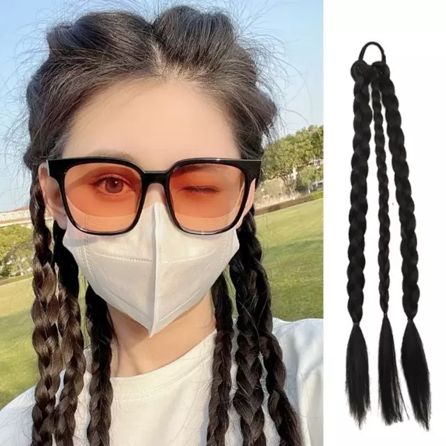 Twist Braids Hair Extension Synthetic Cute Elastic Hair Rope Braids Ponytai K5J4