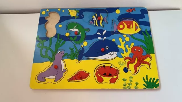 Puzzle en bois mer océan animaux