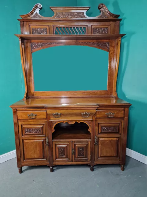 An Antique Late Victorian Aesthetic Movement Walnut Dresser Drawing Room Cabinet