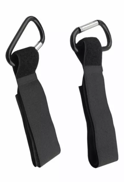 2x Schwarz Karabiner Clips Haken Für Mamas Und Papas Kinderwagen Hängen Windel