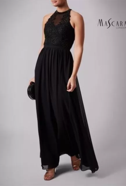 Mascara Mc182017 size 16 Evening Dress black lace bodice BNWT