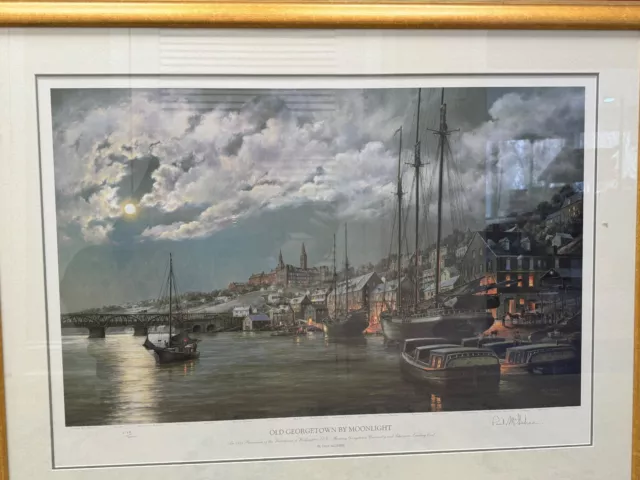 Paul McGehee "Old Georgetown by Moonlight" Ltd Ed Print Framed 1128 out of 2000