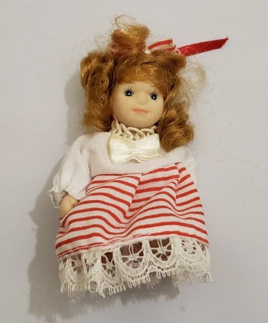 Small Mini Porcelain Bisque Doll With Movable Arms And Legs #11