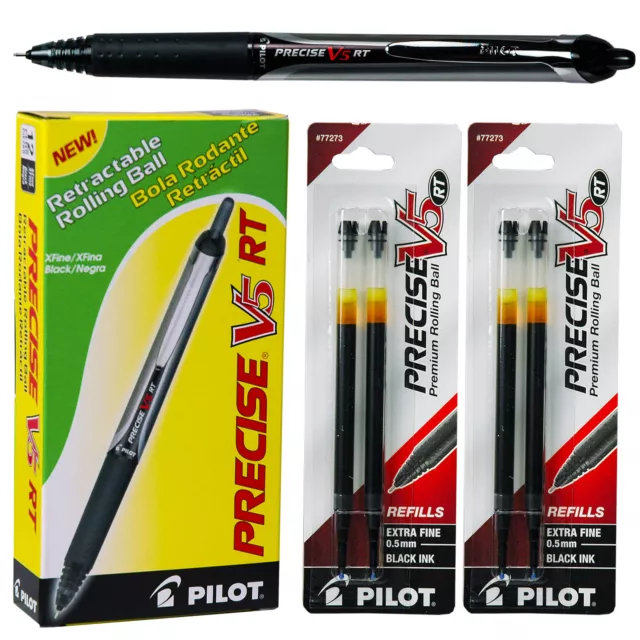 Pilot Precise V5 RT With Refills, Black Ink, 0.5mm Extra Fine Point Pens