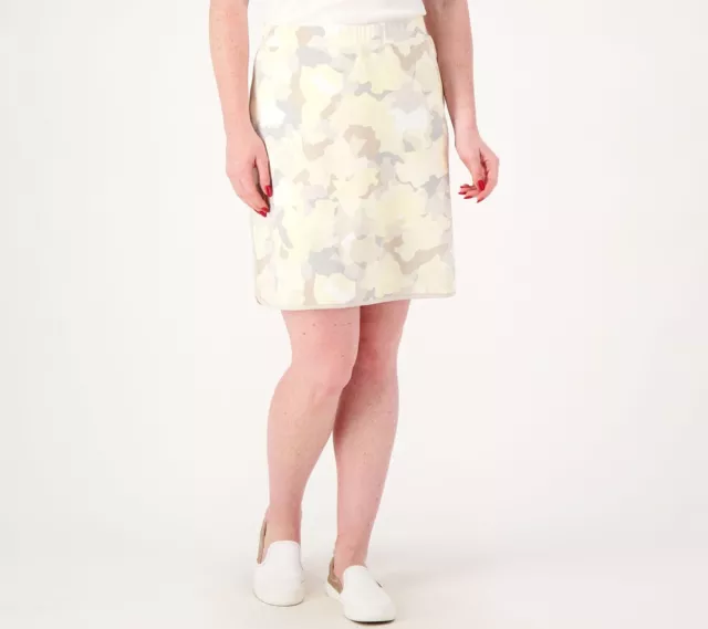 Isaac Mizrahi Live! Women's Skirt Sz XL Soho Camo Printed Skort Gray A575226