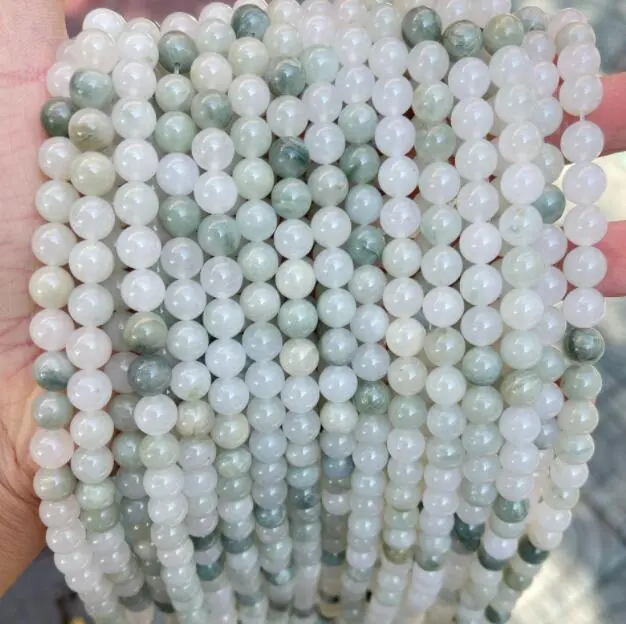 10mm Natural Qingli Milk Cap Xiuyu Round Beads Qingyu Scattered Beads