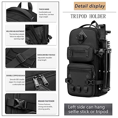 Sling Bag for Men Tactical Sling Backpack Large Shoulder Crossbody Bags Black