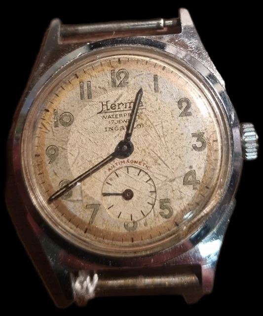 Montre Bracelet HERMA Antimagnétique 15 Rubis - En Panne, à Réparer - Pour Collectionneurs
