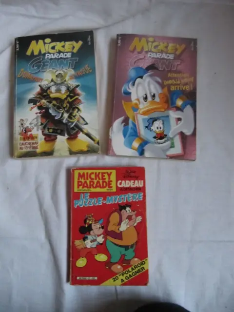 Lot De 3 Bd :  2 Mickey Parade Geant Et 1 Mickey Parade