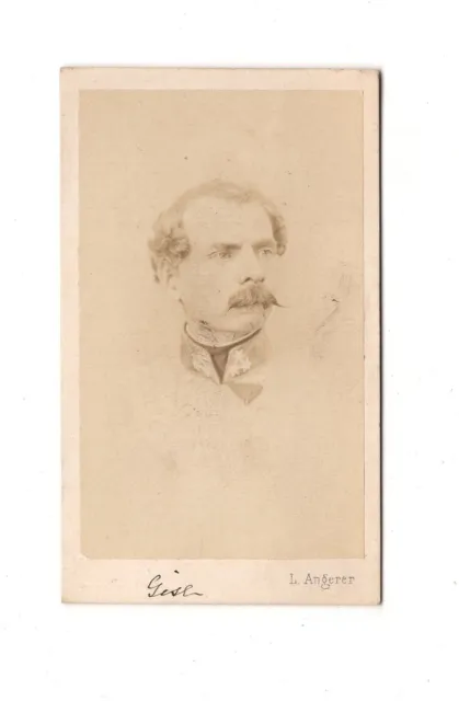 Ludwig Angerer CDV Foto k.u.k. Soldat / benannt / Adel - Wien um 1870