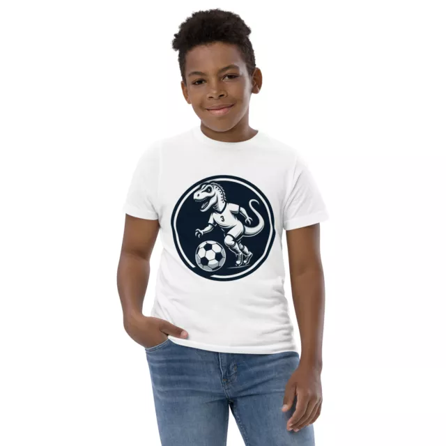 Dinosaur Soccer (European Football) Player (Youth Jersey T-shirt) 3