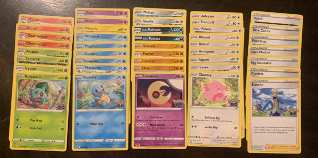 Pokemon GO Complete Common Uncommon Set 42 Card TCG Set NM/M