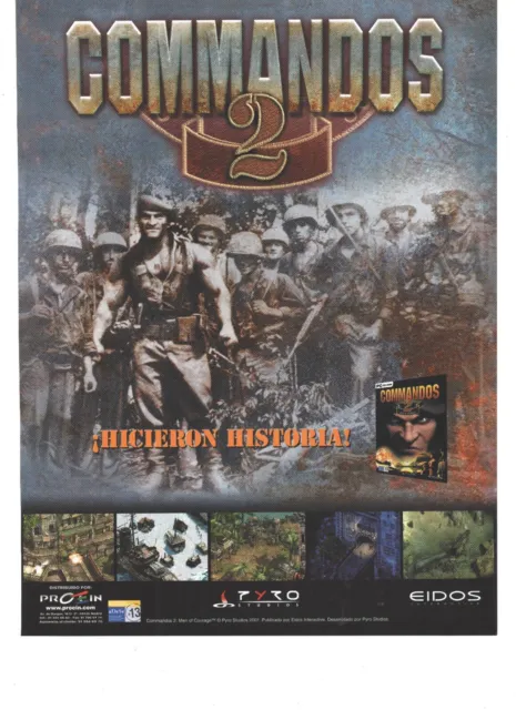 Commandos 2 Men of Courage Pubblicità advertising Spanish poster PS2 PC 27x20 cm