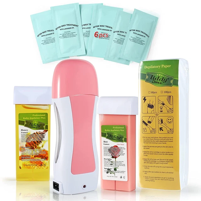 Roll on Wax for Women, Waxing Kit for Sensitive Skin, Rose & Honey Roll on Wax K