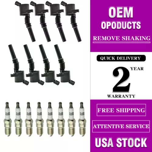 8X Ignition Coil Pack and Iridium Spark Plug for Ford F-150 4.6L DG508 SP479 USA