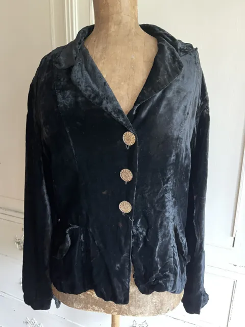 1930s Silk Velvet Jacket Art Deco Opera Jacket