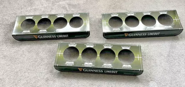 3 X Guinness Line Out 4 Pint Carrier Beer Tray Holders pub Bar Mancave BBQ