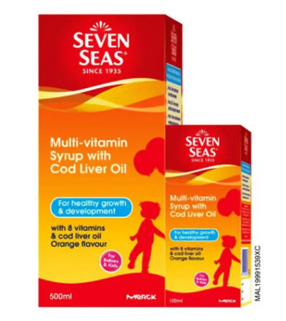 Seven Seas Multivitamin Syrup With Cod Liver Oil 500Ml +100Ml Dhl Express