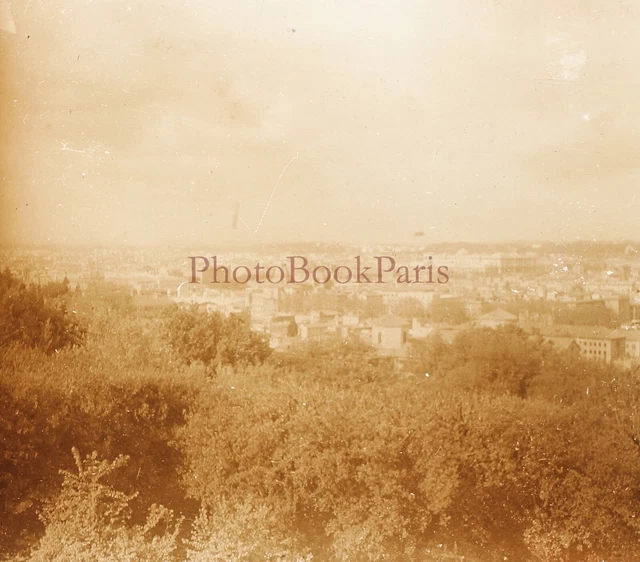 FRANCE Ville Photo Plaque de verre Stereo Vintage P29L9n16