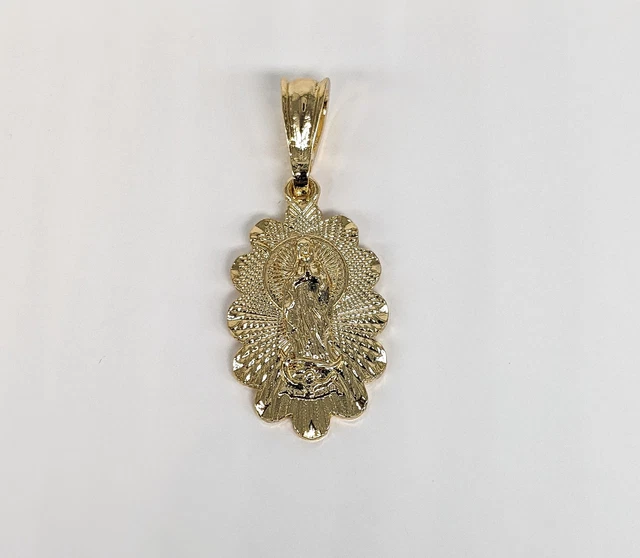 Gold Plated My Lady Virgin Mary Pendant Oro Laminado Virgen de Guadalupe Medalla