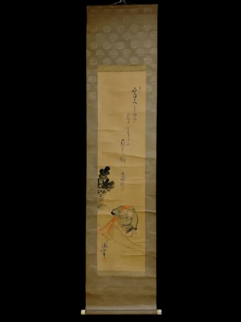 JAPANESE HANGING SCROLL ART Painting kakejiku vintage ANTIQUE JAPAN PICTURE #321