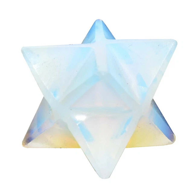 Opalite Merkaba Star carved Crystal reiki healing 8 Point For Meditation Therapy