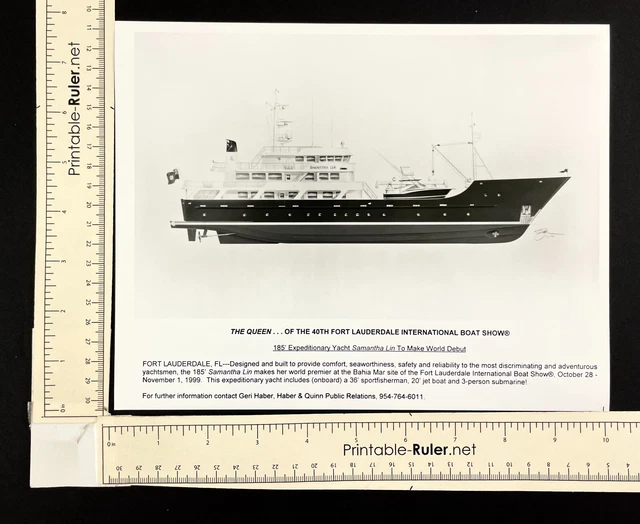 1999 Fort Lauderdale International Boat Show Samantha Lin Yacht VTG Press Photo 3