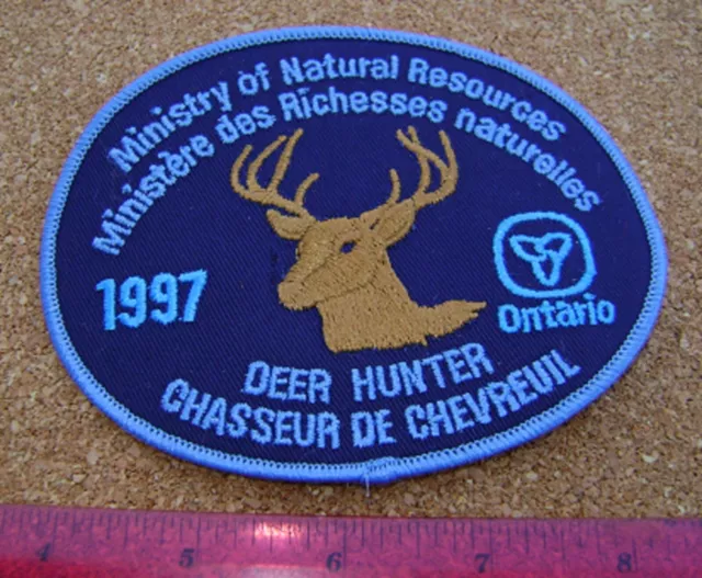 1997 MNR Ontario Deer Hunter patch badge moose bear vintage conservation hunting