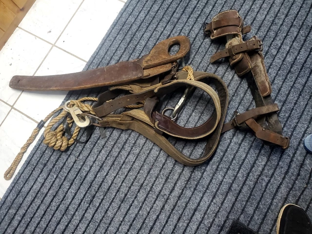 Leather Belt Climbing Gaffs Lineman Gear Lot