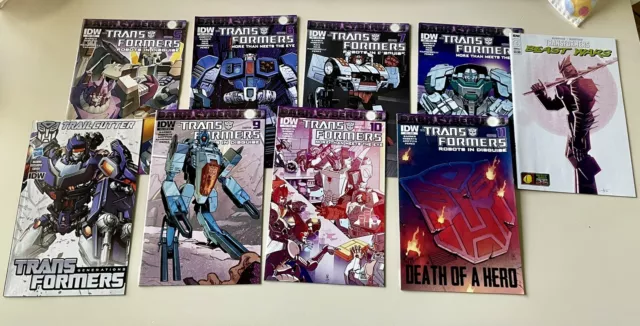 Transformers Generations Dark Cybertron IDW Hasbro 2014 Lot Of 9 Books