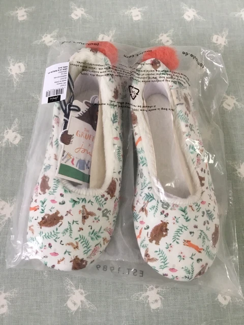 Pantofole Gruffalo Joules Ragazze - Gruffalo Bianco Floreale - Taglia XL UK 3-4 EU 36-37