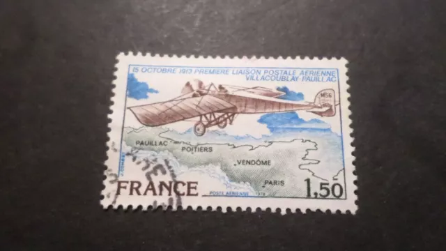 Frankreich 1978 Briefmarke 51 Post Luft Flugzeug 1° Link Pauillac Entwertet VF