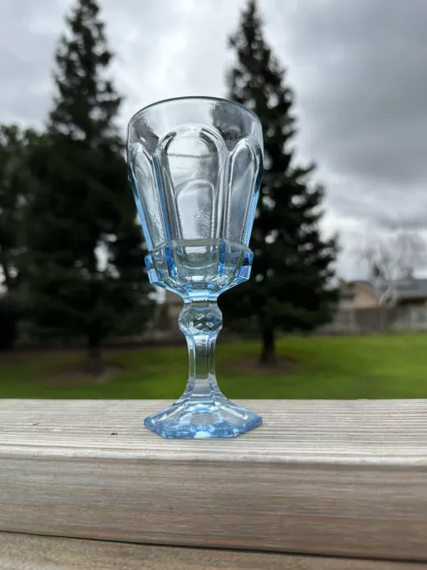 Fostoria Virginia Light Blue Crystal Claret Wine Glass Single Glass - Vintage