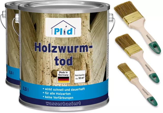 Premium Holzwurmtod Holzwurm-Ex Holzschutz Holzwurm Pinsel Farblos