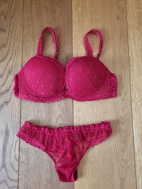 COMPLETO INTIMO INTIMISSIMI rosso pizzo super push up pois lacci brasiliano  3 2 EUR 14,00 - PicClick IT