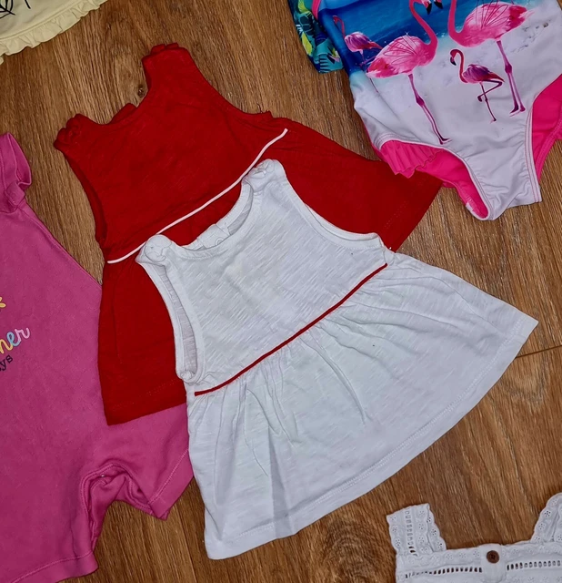 #37 Huge Bundle Of Baby Girls Summer Clothes Age 3-6 Months Outfits Rompers Hats 12