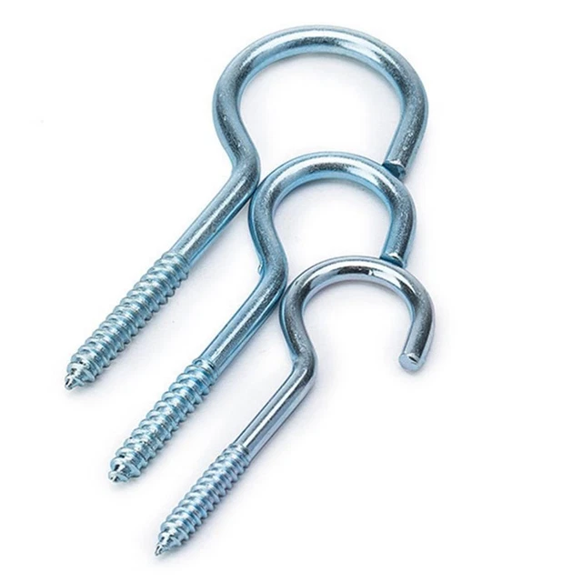 STAINLESS STEEL OPEN Eye Bolt Screws Sheep Eye Hook Question Mark Hooks